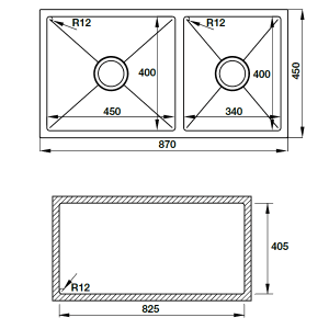 Chậu rửa chén Hafele 870mm HS19-SSN2S90L 567.23.040