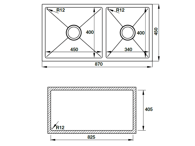 Chậu rửa chén Hafele 870mm HS19-SSN2S90L 567.23.040 2 Chậu rửa chén Hafele 870mm HS19-SSN2S90L 567.23.040
