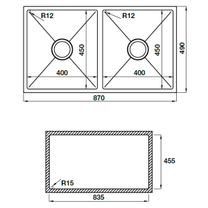 Chậu rửa chén Hafele 870mm HS19-SSN2S90M 567.23.050