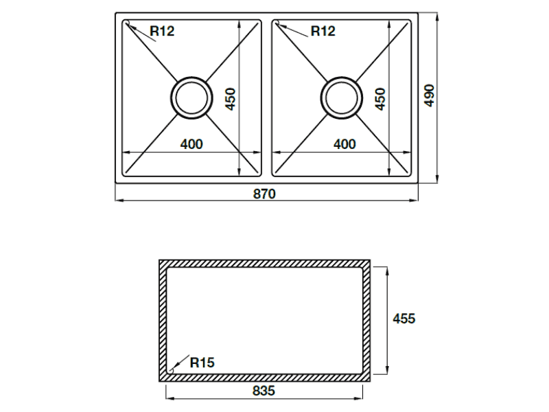 Chậu rửa chén Hafele 870mm HS19-SSN2S90M 567.23.050 2 Chậu rửa chén Hafele 870mm HS19-SSN2S90M 567.23.050