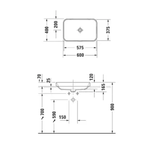 Chậu sứ đặt bàn Happy D.2 Plus 600 588.45.127