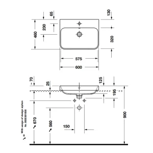 Chậu sứ vành nổi Happy D.2 Plus 600 588.45.128