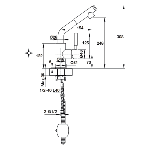 Vòi rửa chén Häfele HT19-CH1P240 570.51.040