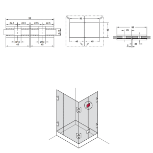 Kẹp Kính – Kính 180 độ màu đen Hafele 981.00.583