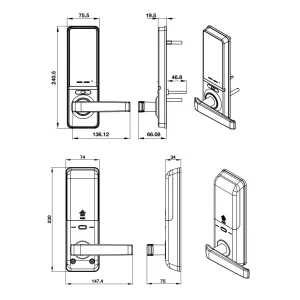 Khóa điện tử Hafele EL7000-TC 912.05.495 Thân khoá nhỏ