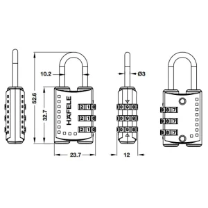 Ổ khoá số du lịch DIY Häfele 482.09.003