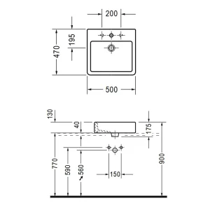 Lavabo Đặt Bàn Vero Có Xả Tràn Duravit 588.45.024