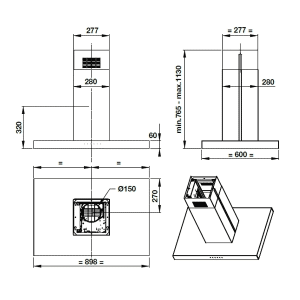 Máy hút mùi đảo Häfele 90cm HH-IS90A 539.81.715