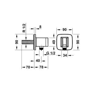 Phụ kiện cấp nước có giá đỡ sen FixFit E 589.55.964