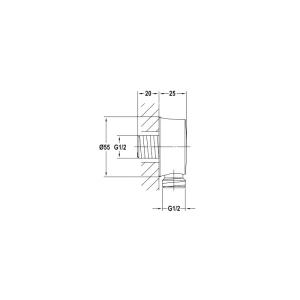 Phụ kiện cấp nước sen tay Kyoto màu đồng 589.35.040