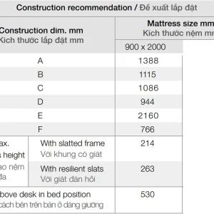 Phụ kiện kết hợp cho giường 900x2000mm Hafele 271.97.300 12 Phụ kiện kết hợp cho giường 900x2000mm Hafele 271.97.300