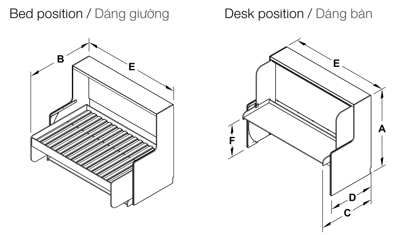 Phụ kiện kết hợp cho giường 900x2000mm Hafele 271.97.300 7 Phụ kiện kết hợp cho giường 900x2000mm Hafele 271.97.300