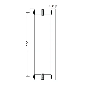Tay nắm kéo chữ H Ø30 x CC1000mm Hafele 903.08.506