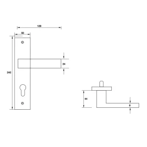 Tay nắm gạt đế dài Hafele 903.99.302