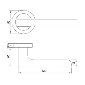 Tay nắm gạt BLADE Hafele màu Đồng bóng 901.79.873
