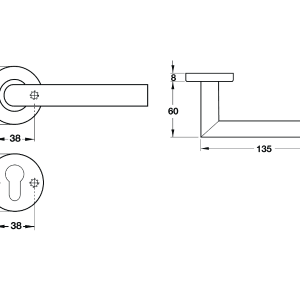 Tay nắm gạt Inox 316 Häfele 903.98.536