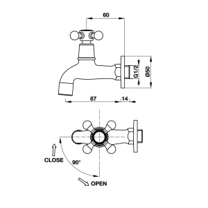 Vòi lạnh gắn tường COMPACT Häfele 589.25.540