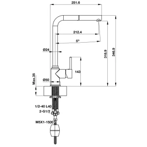 Vòi rửa chén Häfele HT19-CH1P319 570.50.290