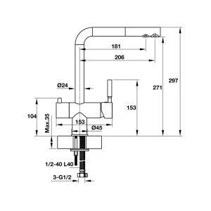 Vòi rửa chén Häfele HT19-CH2P271 570.51.060