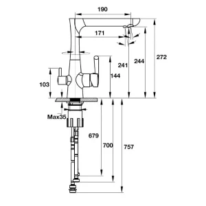 Vòi rửa chén Hafele HT19-CH2F244 570.51.070