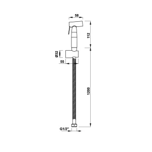 Vòi xịt vệ sinh có giá đỡ và dây sen 120cm Häfele 589.25.991