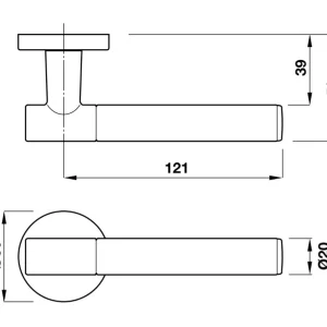 Tay nắm gạt Kawajun Hafele 901.78.284