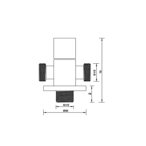 Van khóa nước dạng vuông 2 đường nước 495.61.254