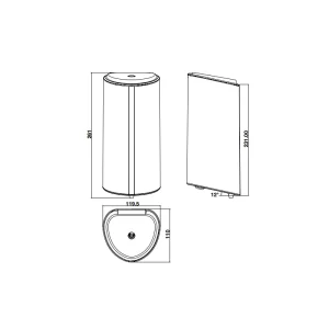 Bình xà phòng treo tường tự động Hafele 580.37.051
