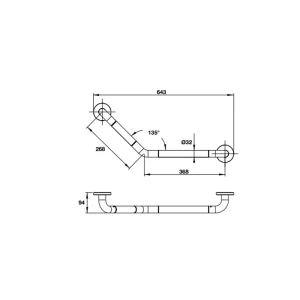 Tay vịn phòng tắm 110 độ 368 mm 499.95.200