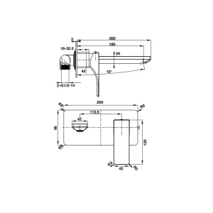 Vòi trộn gắn tường REGAL 200 495.61.124