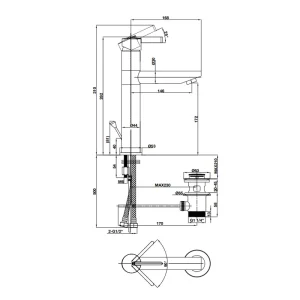 Vòi lavabo Hafele VIGOR 170 có bộ xả kéo 589.15.151