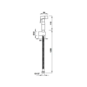 Vòi xịt vệ sinh có giá đỡ và dây sen 120 cm 485.95.032