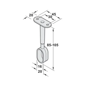 Bas đỡ giữa cho thanh treo quần áo Hafele 802.07.200