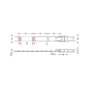 Đèn LED dây Hafele 24V, 8mm, 5000K, 9.6W/m, 5 mét 833.76.638