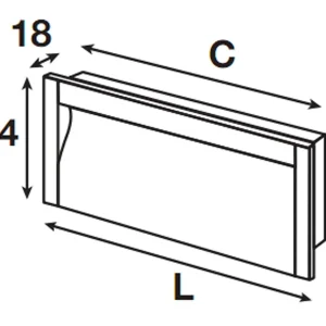 Tay nắm âm 128 x 161mm 152.11.932
