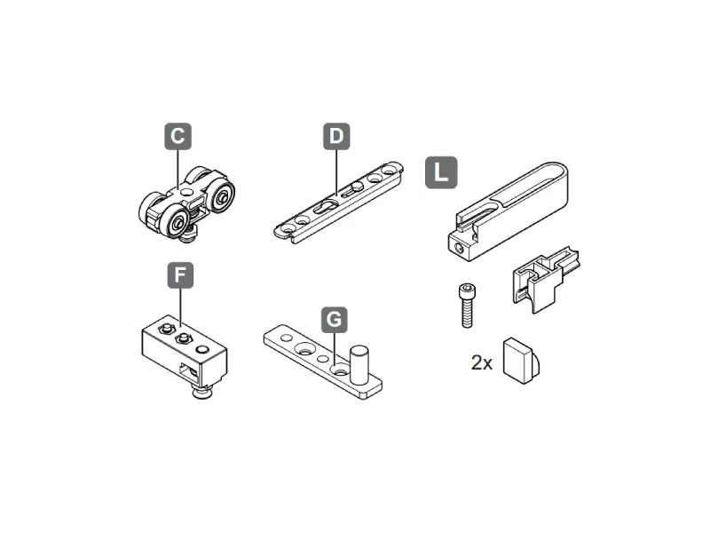 Phụ Kiện Cửa Trượt Xếp SLIDO D-FOLD21 50B Hafele 940.42.510 1 Phụ Kiện Cửa Trượt Xếp SLIDO D-FOLD21 50B Hafele 940.42.510