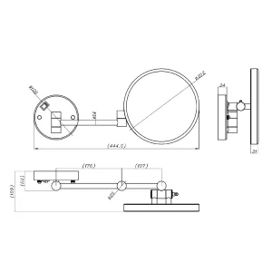 Gương phóng đại có led Hafele 983.24.062
