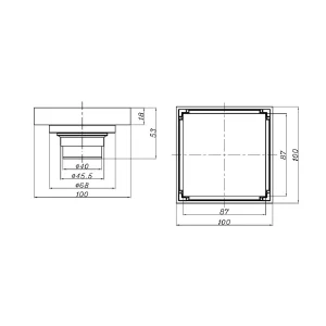 Thoát sàn lát gạch 100mm Hafele 983.24.096