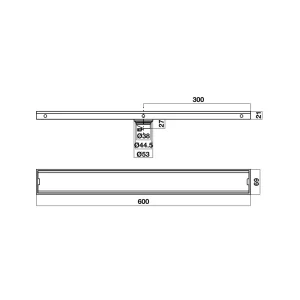 Thoát sàn 600mm lỗ thoát ở giữa Hafele 983.84.800