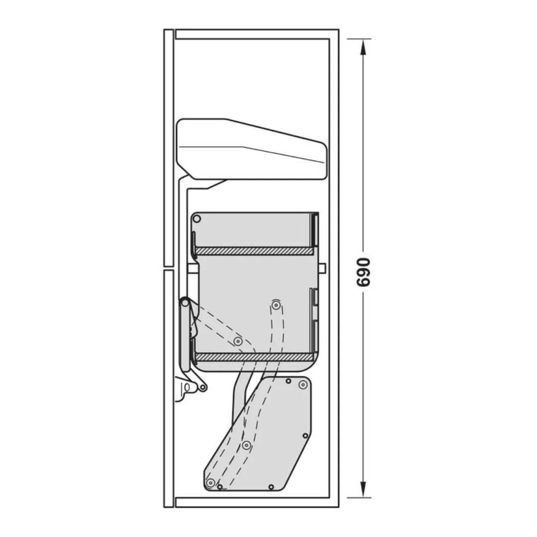 Kệ nâng hạ gia vị Hafele iMove 900mm – 2 tầng 504.68.379