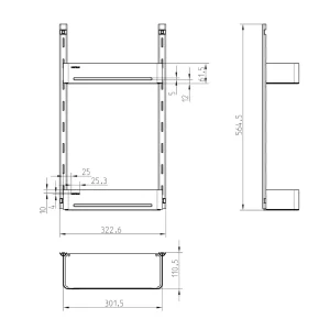 Rổ gắn cánh Hafele Utensio 400mm 545.14.300
