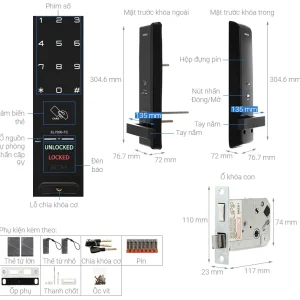 Khóa điện tử Hafele EL7200-TC 912.05.714 – Thân khoá nhỏ 12 Khóa điện tử Hafele EL7200-TC 912.05.714 – Thân khoá nhỏ
