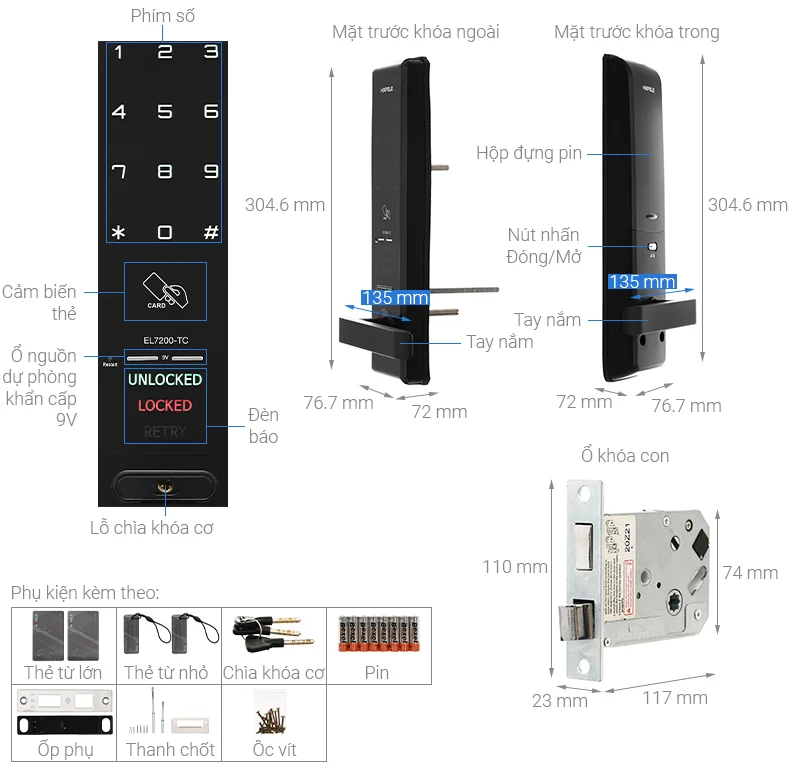 Khóa điện tử Hafele EL7200-TC 912.05.714 – Thân khoá nhỏ 6 Khóa điện tử Hafele EL7200-TC 912.05.714 – Thân khoá nhỏ