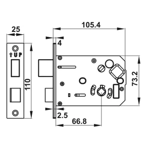 Khóa điện tử Hafele EL7000-TC 912.05.495 Thân khoá nhỏ