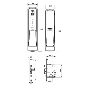 Khóa điện tử vân tay Hafele EL9500-TCS 912.05.315 Màu Xám