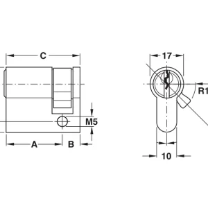 Ruột khóa Hafele một đầu chìa dài 41.5mm 916.00.602