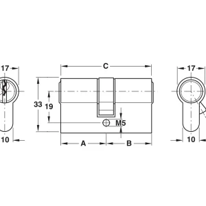 Ruột khóa cho ban công 70mm 916.96.017