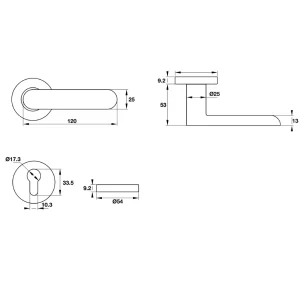 Tay nắm gạt Inox SUS 316 Häfele 903.98.162