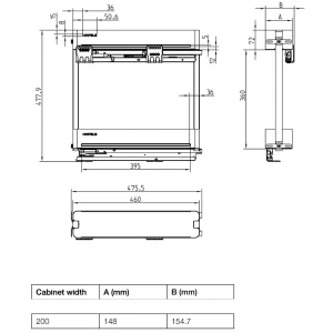 Rổ gia vị chai lọ Hafele baseAGENT 200mm 545.14.322 9 Rổ gia vị chai lọ Hafele baseAGENT 200mm 545.14.322