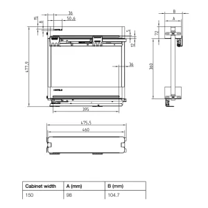 Rổ gia vị chai lọ Hafele baseAGENT 150mm 545.14.321